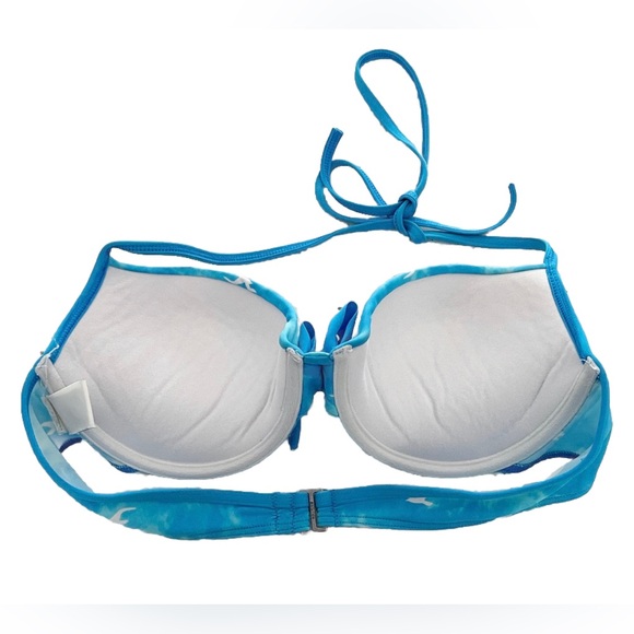 Hollister Bikini Top Women’s M Blue Push-up Bird Logo In The Sky Print - Picture 2 of 5